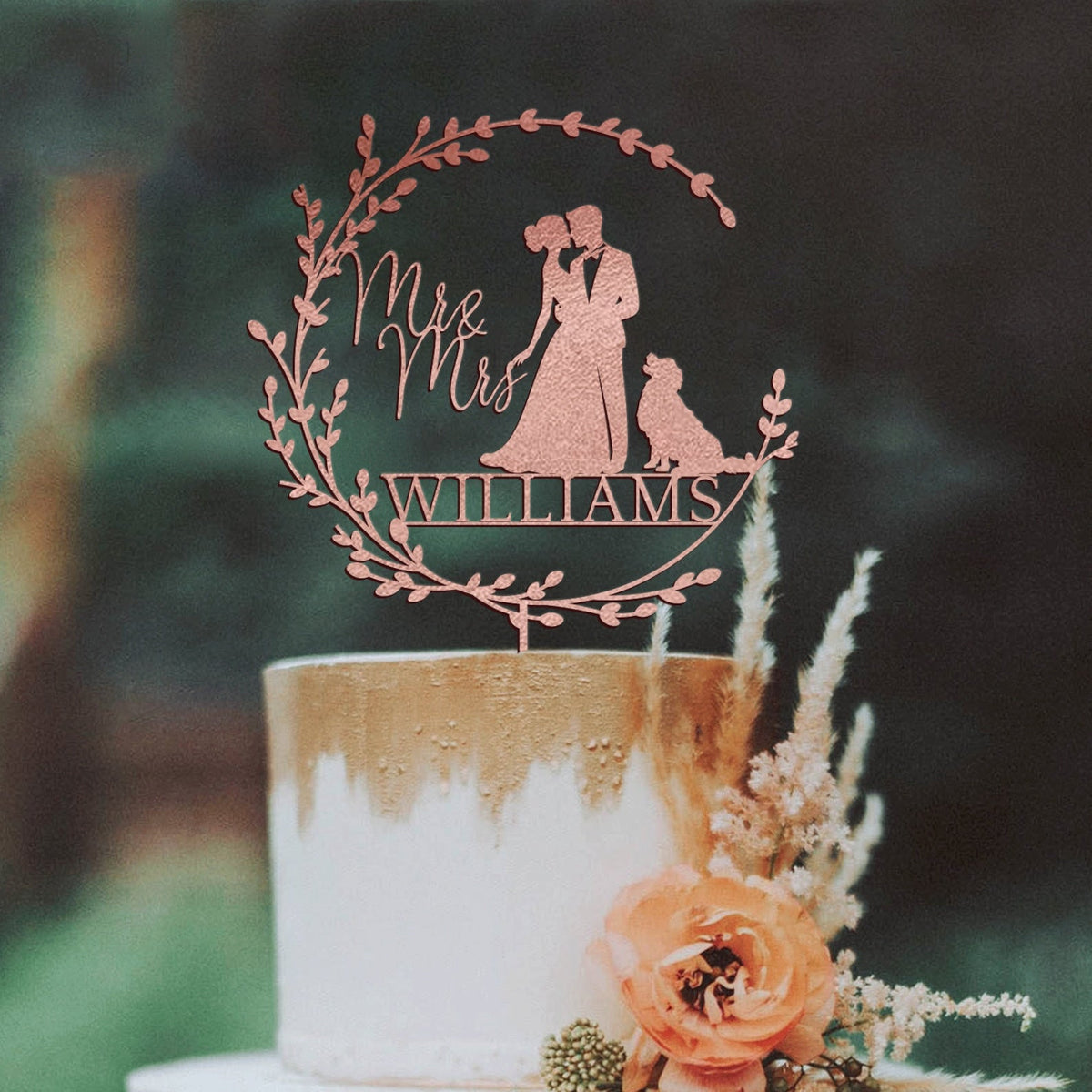 Dog Cake Topper for Wedding, Rustic Wedding Cake Topper with Dog, Bride Groom Cake Topper, Pet Silhouette Cake Topper, Cat Cake Topper il_1588xN.6056019755_boqb.jpg