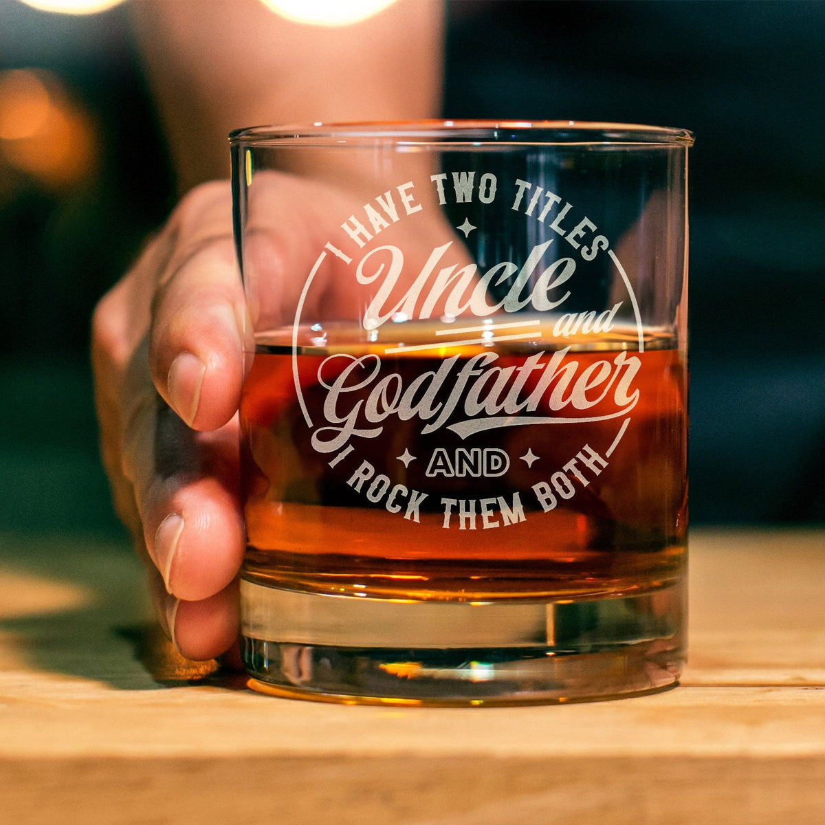 Custom Whiskey Glass Gift for Godfather - Personalized Godfather Gifts for Father's Day - Gift from Goddaughter