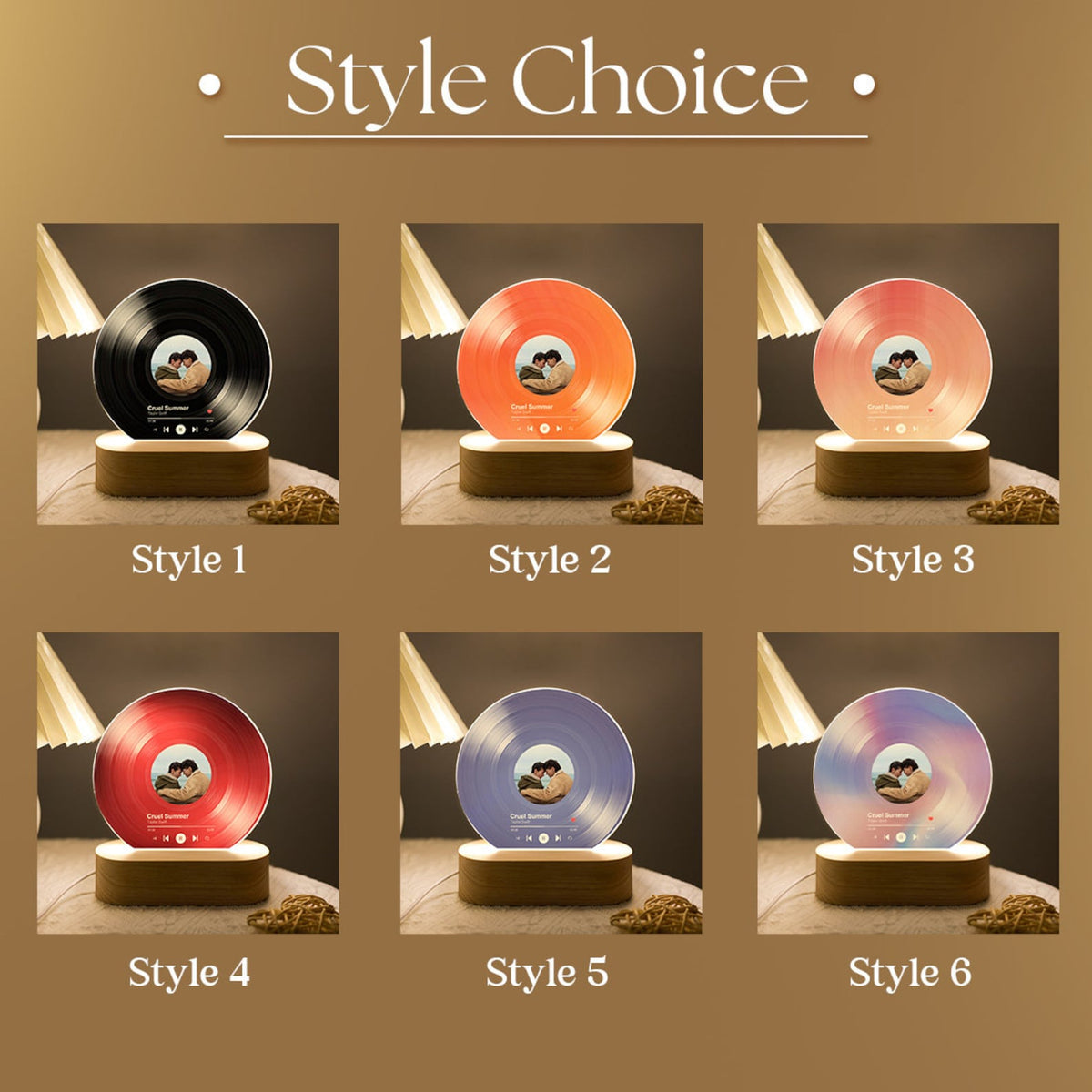 Custom Acrylic Vinyl Record Night Light,Song with Photo Acrylic Plaque,Bedroom Decor,Unique Record Display Nightlight,Valentines Day Gifts