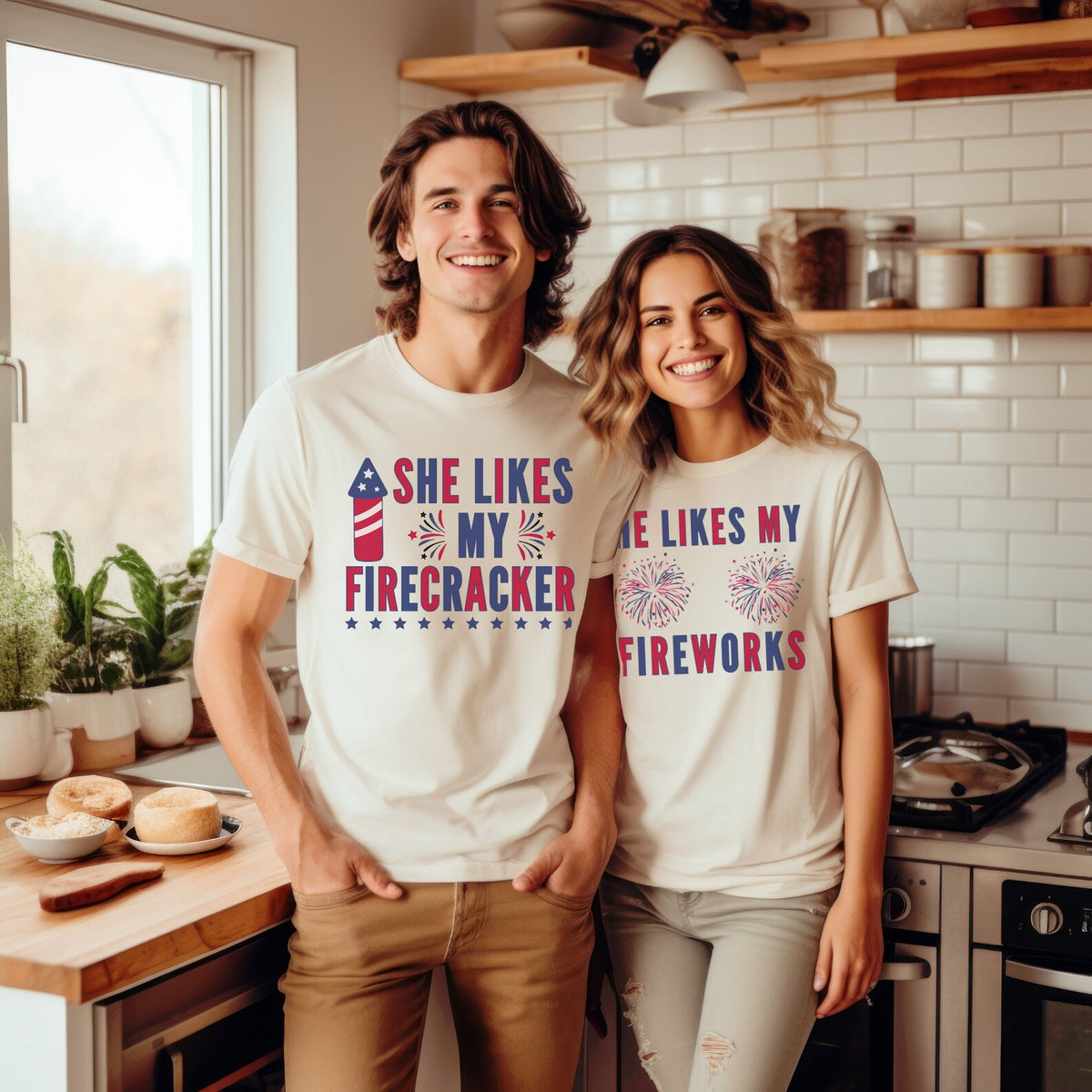Funny 4th Of July Couples Shirts, I Love The Taste of Freedom Couples Matching Tee, Fireworks Shirt, Patriotic Husband Wife