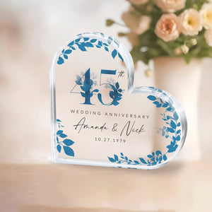 45th Anniversary Gift, Personalized 45th Anniversary Plaque, 45th Wedding Anniversary Gift for Parents, Custom Sapphire Anniversary Keepsake
