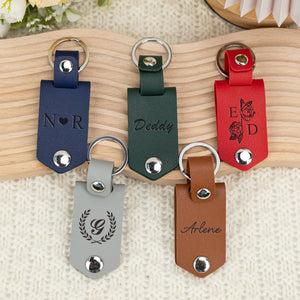 Custom Leather Keychain with Photo, Wedding Anniversary Gift, Personalized Key Chain for Him, Car Key ring, Birthday Gift,Photo Gift for Men