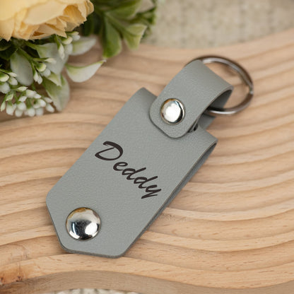 Custom Leather Keychain with Photo, Wedding Anniversary Gift, Personalized Key Chain for Him, Car Key ring, Birthday Gift,Photo Gift for Men