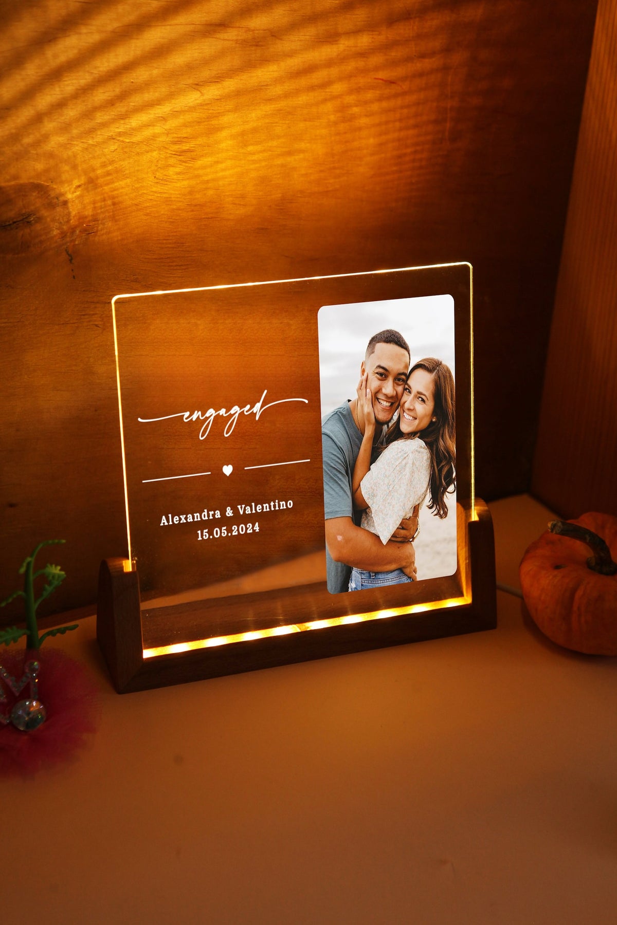 Personalized Engagement Gift - Engagement Picture Frame - Engagement Photo Gift - Minimalist Engagement Gift - Newly Engaged Gift for Couple