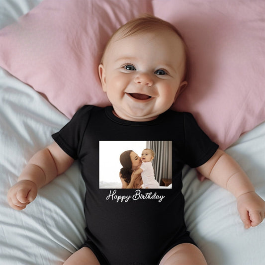 Custom Photo Baby Bodysuit, Your Photo Here Baby Bodysuit, Custom Birthday Gift, Custom Text Baby Bodysuit, Personalized Mother's Day Gift