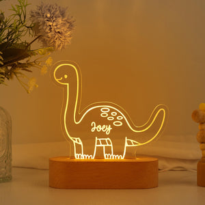 Dinosaur Night Light,Custom Name Night Light,Cute Night Light,Baby First Birthday Gift,Baby Nursery Decor,Newborn Shower Gift,1st Xmas Gift