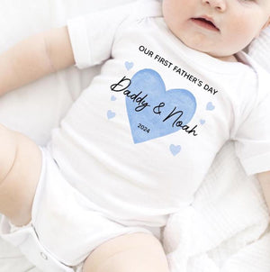 Our First Father's Day baby bodysuit, Daddy & Me baby romper, Personalised baby bodysuit, Personalised Fathers Day, First Fathers Day Gift