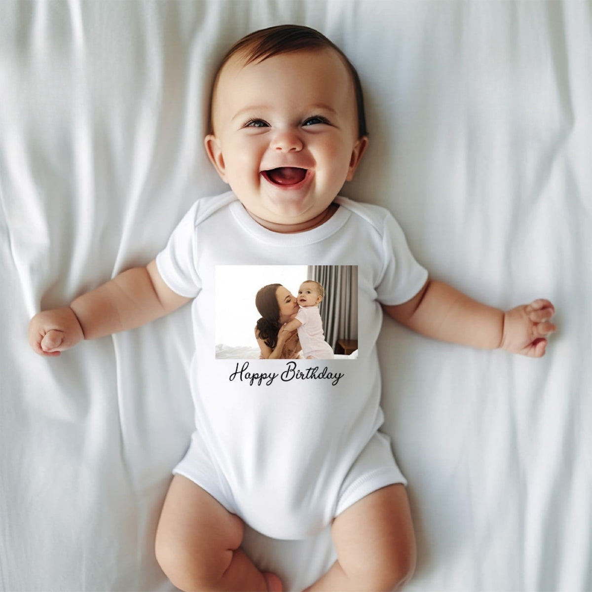 Custom Photo Baby Bodysuit, Your Photo Here Baby Bodysuit, Custom Birthday Gift, Custom Text Baby Bodysuit, Personalized Mother's Day Gift