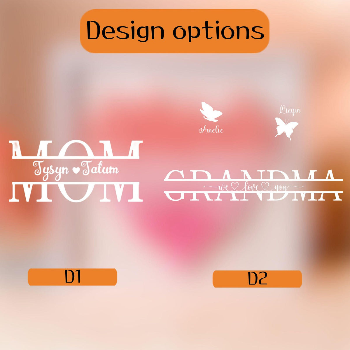 Personalized Flower Heart Shadow Box for Mom,Roses Shadowbox with Names,Custom Frame Gift for Mother's Day,Gift for Mom and Grandma Nana