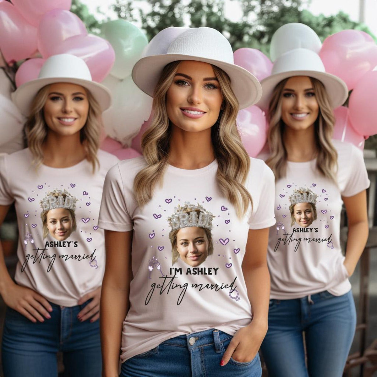 Custom Bachelorette Party Face Shirt, Custom Photo Shirts, Bride Shirts, Matching Bridal Party Tshirts, Bridesmaid Shirts, Girls Trip Shirts
