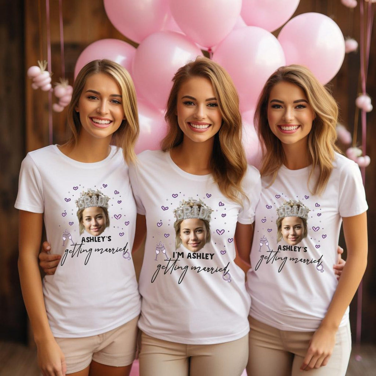 Custom Bachelorette Party Face Shirt, Custom Photo Shirts, Bride Shirts, Matching Bridal Party Tshirts, Bridesmaid Shirts, Girls Trip Shirts