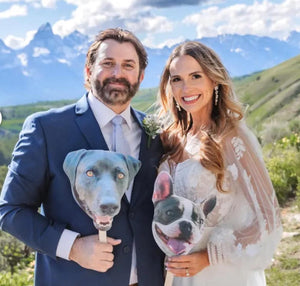 Custom Pet Big Head Cutout, Face on a Stick Photo Prop, Dog Cat Portrait for Wedding, Birthday Party, Bachelorette, Graduation Gift