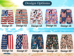 Personalized Face Swim Trunks: Custom Men's Bathing Suit, Father's Day Gift 4th of July Gift , Independence Day Gift For Men Family Gift