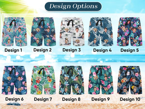 Personalized Face Swim Trunks: Custom Men's Bathing Suit, Father's Day Gift