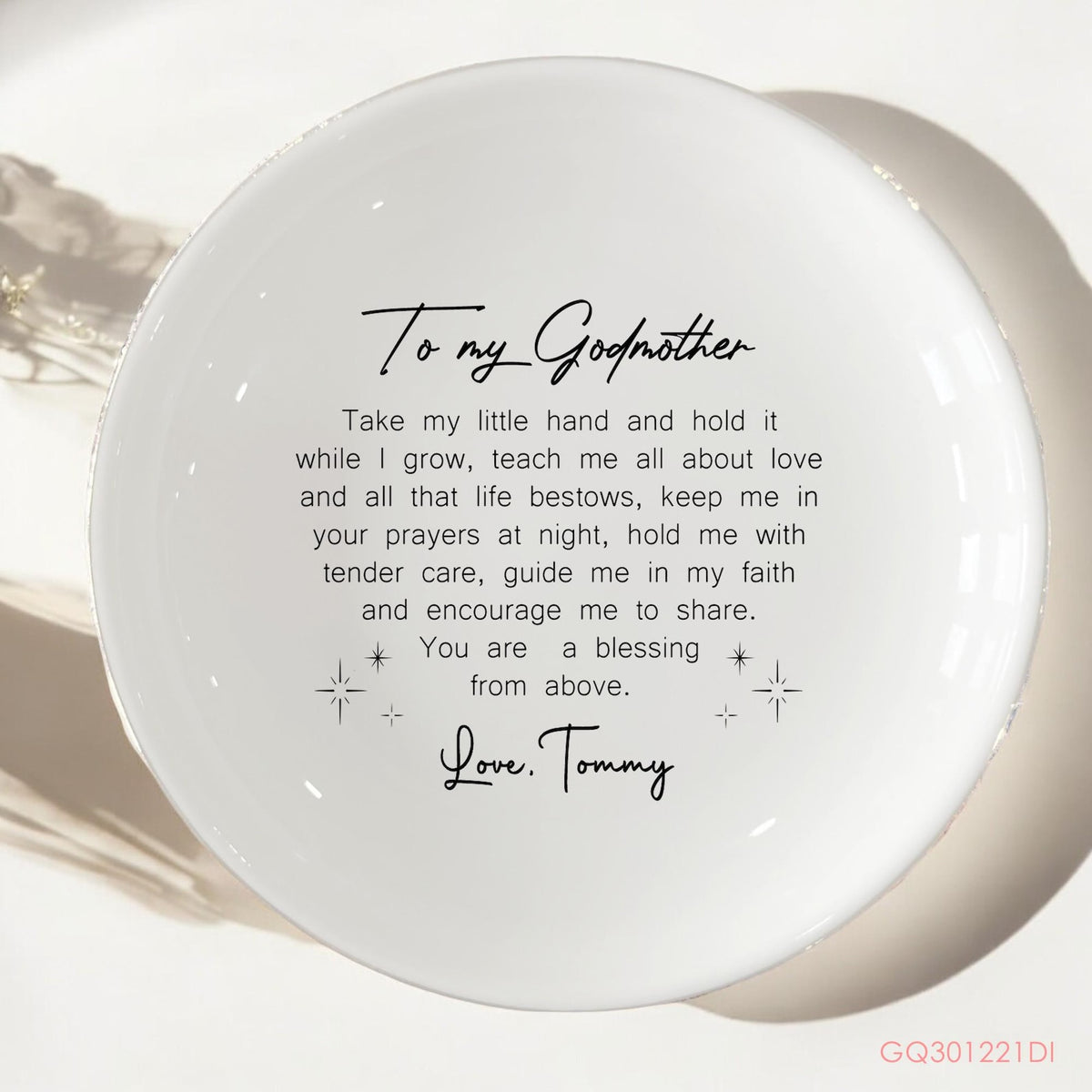 Personalized Godmother Ring Dish - Custom Gift with Sweet Message