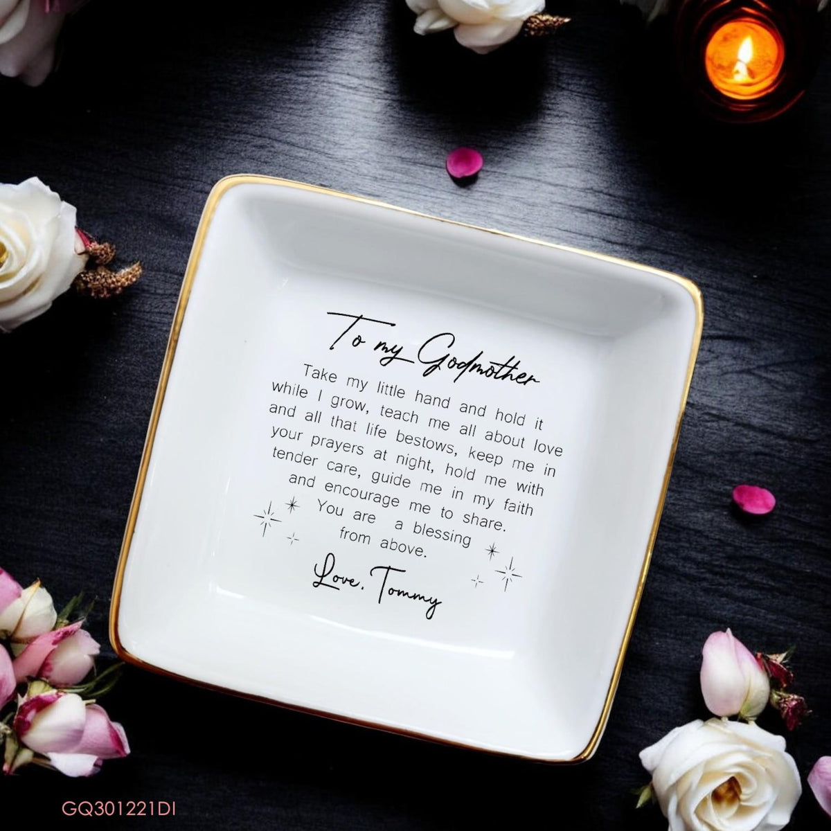 Personalized Godmother Ring Dish - Custom Gift with Sweet Message