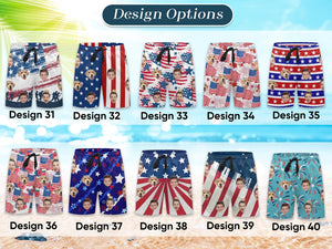 Personalized Face Swim Trunks: Custom Men's Bathing Suit, Father's Day Gift 4th of July Gift , Independence Day Gift For Men Family Gift