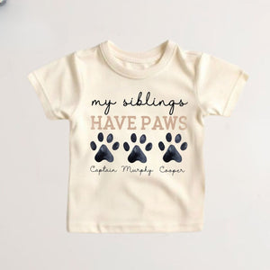 Sibling Dog Kids Shirts, Paws Onesie, Personalized Dog Toddler T Shirt, Custom Dog Name Baby Onesies, Youth T-Shirt, Baby Shower Gift