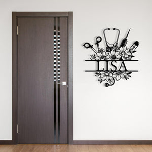 Personalized Nurse Metal Sign, Nurse Mother Gift, Custom Nurse Name Wall Decor, LPN Gifts, Custom Doctor Name Decor, Stethoscope Wall Decor