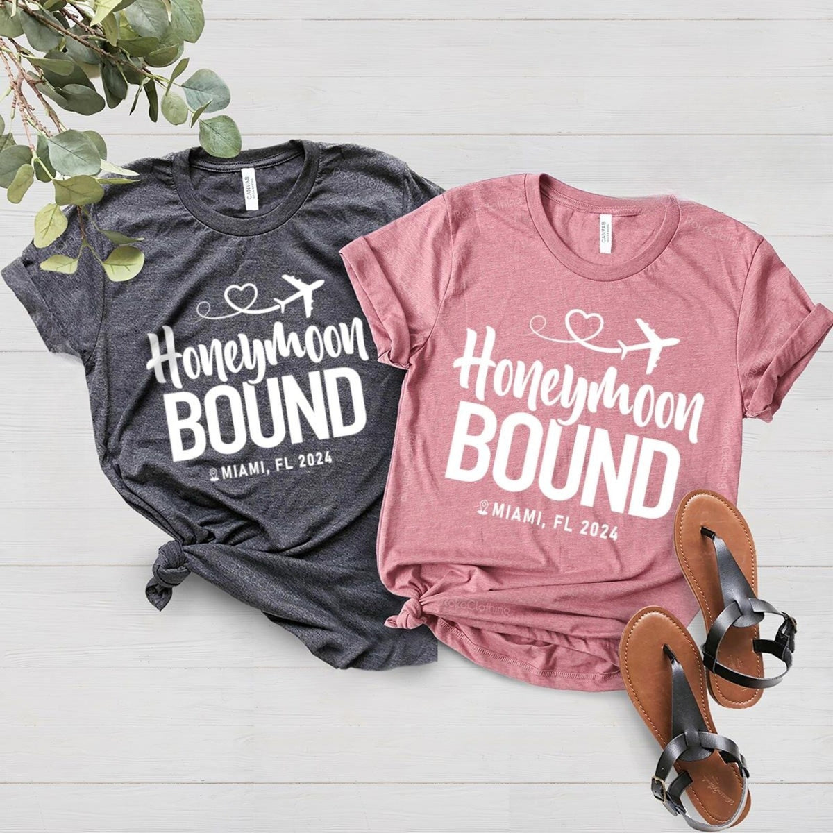 Honeymoon Bound Shirt, Custom Honeymoon Vacation Shirt, Personalized Honeymoon Location Shirts, Newlywed Shirt, Cute Couple Matching T-Shirt