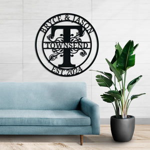 Personalized Metal Family Name Sign, Custom Last Name, Housewarming Gift