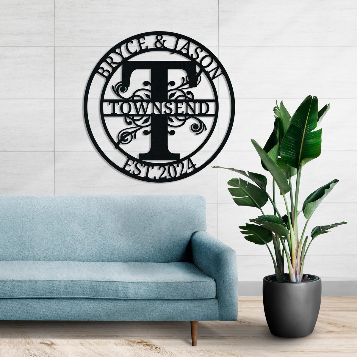 Personalized Metal Family Name Sign, Custom Last Name, Housewarming Gift