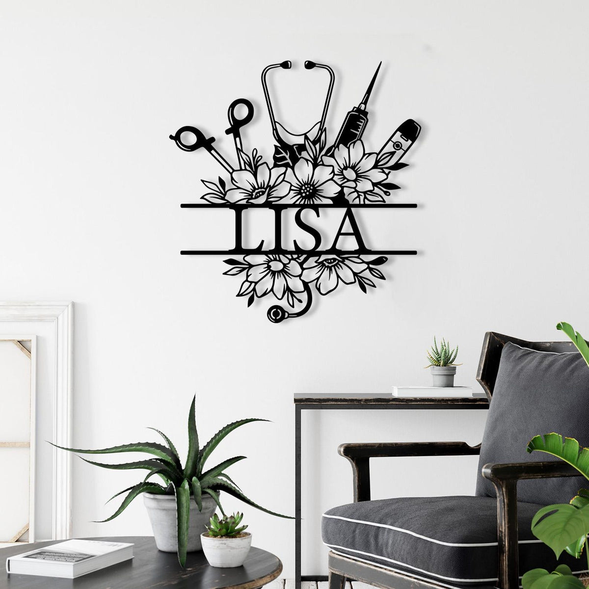 Personalized Nurse Metal Sign, Nurse Mother Gift, Custom Nurse Name Wall Decor, LPN Gifts, Custom Doctor Name Decor, Stethoscope Wall Decor