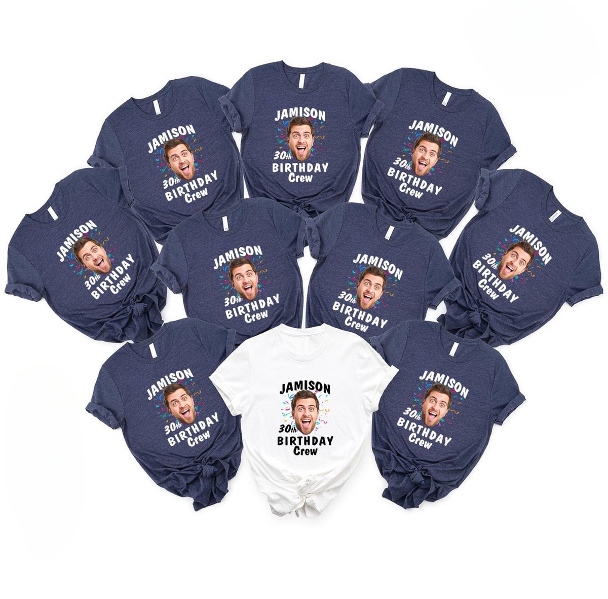 Custom Birthday Photo Name Shirt, Personalized Photo Birthday Party Tee, Birthday Gift, Custom Face Birthday Tshirt, Birthday Face Name Tee