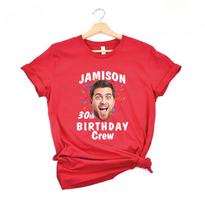 Custom Birthday Photo Name Shirt, Personalized Photo Birthday Party Tee, Birthday Gift, Custom Face Birthday Tshirt, Birthday Face Name Tee
