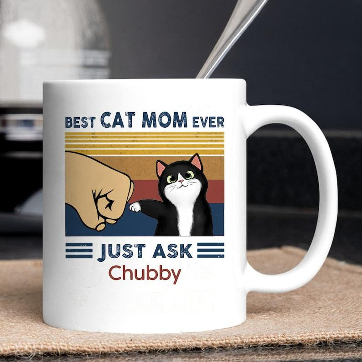 Personalized Best Cat Dad Ever Mug, Custom Cat Breed Mug, Cat Name Mug, Gift For Cat Dad, Funny Cat Lover Mug, Father's Day Gift Coffee Mug