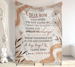 Personalized To My Mom Blanket, Gifts For Mother's Day, Mommy Gift from Daughter and Son, Custom Mom Letter Blankets, Mom's Birthday Gifts