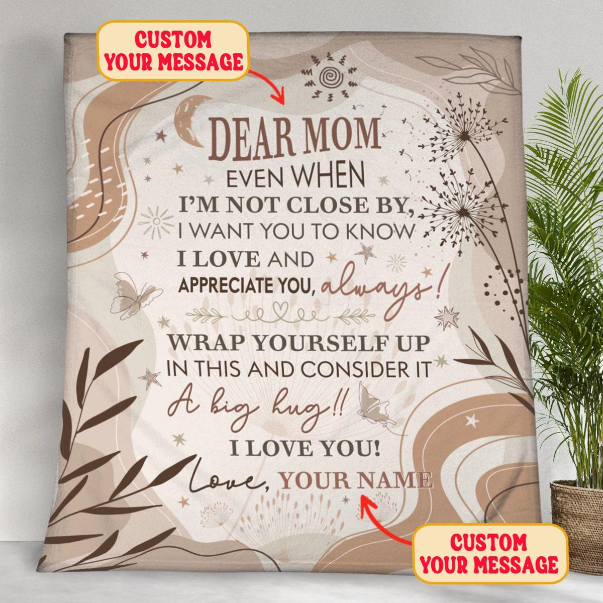Personalized To My Mom Blanket, Gifts For Mother's Day, Mommy Gift from Daughter and Son, Custom Mom Letter Blankets, Mom's Birthday Gifts