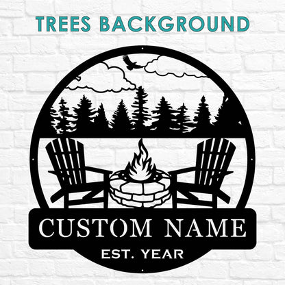 Custom Beach Campfire Sign | Sunset Beach Nautical Decor, Personalized Camping Gifts, Outdoor Decor Cabin Sign, Campsite Sign, Coastal Decor