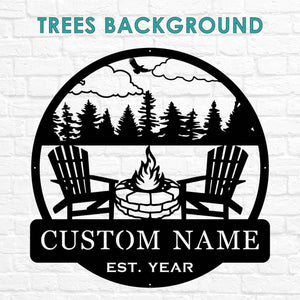 Custom Beach Campfire Sign | Sunset Beach Nautical Decor, Personalized Camping Gifts, Outdoor Decor Cabin Sign, Campsite Sign, Coastal Decor