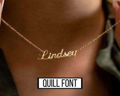 Custom Name Necklace, Christmas Gift for Her, Gold Plated Name Necklace, Personalized Name Necklace, Birthday Gift,Personalized Gift for Mom