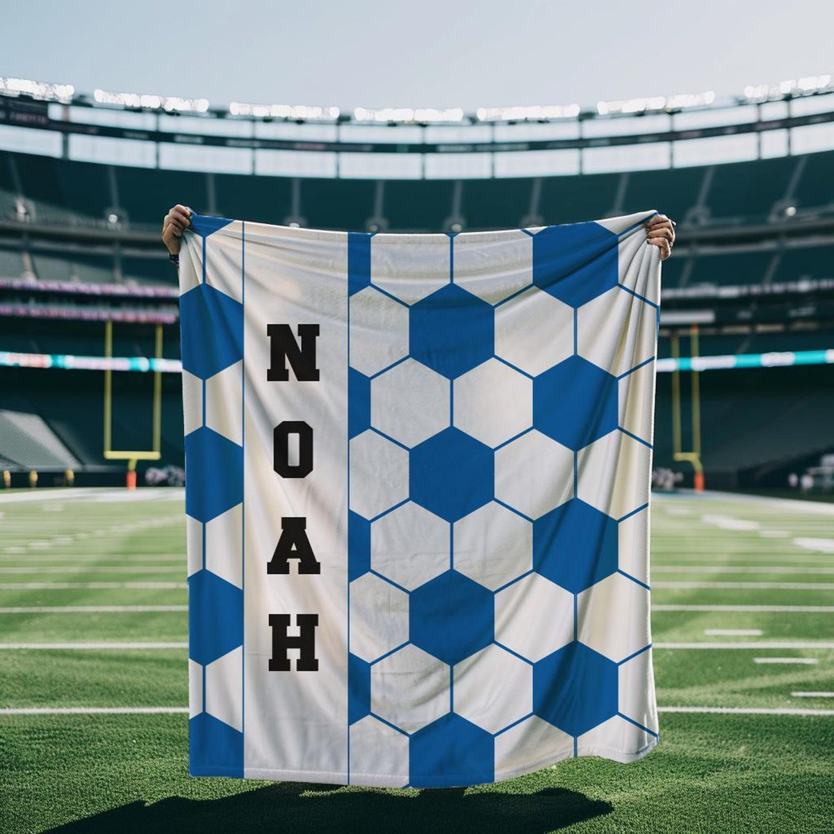 Personalized Soccer Blanket, Custom Sports Team Blanket with Name, Unique Senior Gift, Soccer Ball Blanket,Christmas Gift, Girls Soccer Gift