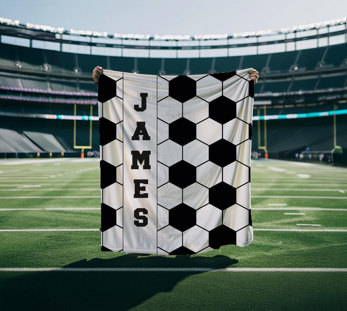 Personalized Soccer Blanket, Custom Sports Team Blanket with Name, Unique Senior Gift, Soccer Ball Blanket,Christmas Gift, Girls Soccer Gift