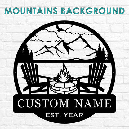 Custom Beach Campfire Sign | Sunset Beach Nautical Decor, Personalized Camping Gifts, Outdoor Decor Cabin Sign, Campsite Sign, Coastal Decor