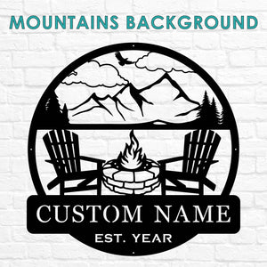 Custom Beach Campfire Sign | Sunset Beach Nautical Decor, Personalized Camping Gifts, Outdoor Decor Cabin Sign, Campsite Sign, Coastal Decor