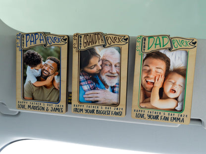 Photo Car Visor Clip, Photo Gifts for Dad, Personalized Picture Frame, Fathers Day Gift for Dad, Drive Safe, Papa Gift