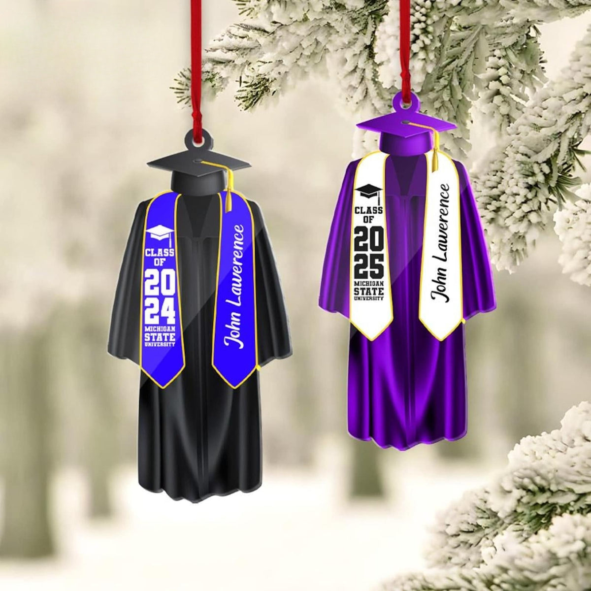 Personalized Graduation Ornament, Personalized Class of 2025 Ornament, High School Graduation Gift, College Graduated, New Graduate Gift