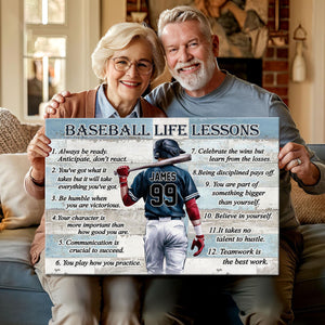 Baseball Life Lessons Custom Canvas - Personalized Motivational Sports Art for Players and Fans