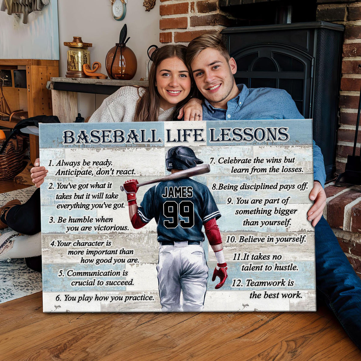 Baseball Life Lessons Custom Canvas - Personalized Motivational Sports Art for Players and Fans