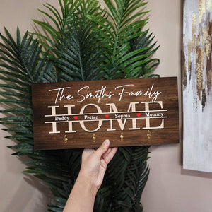 Personalized Family Name Key Holder, Key Holder for Wall, Key Hanger, Key Hook, New Home Family Gift, Housewarming Gift