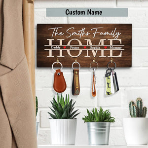 Personalized Family Name Key Holder, Key Holder for Wall, Key Hanger, Key Hook, New Home Family Gift, Housewarming Gift