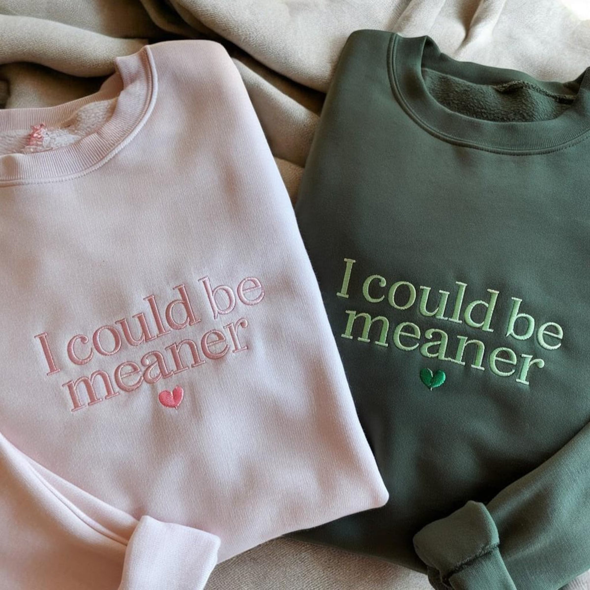 Embroidered I Could Be Meaner Sweatshirt, Spicy Attitude Sweater, Confident Sweatshirt, Funny Parent Sweatshirt, Mean Friend Shirt