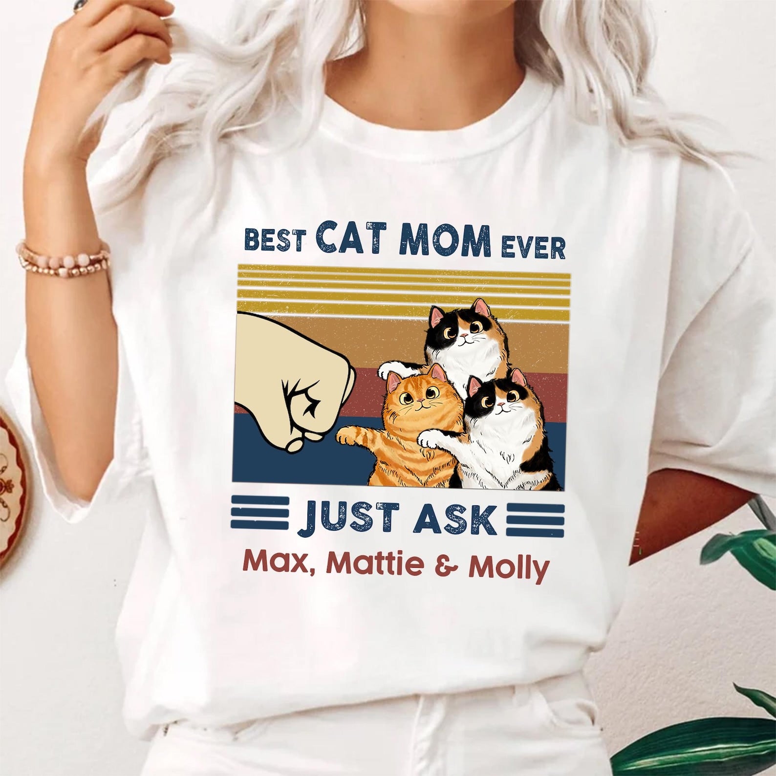 Personalized Best Cat Mom Ever Shirt, Cat Owners Shirt, Cat Mom, Mother's Day Shirt Gift For Cat Mom Mama