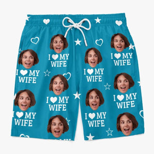 Funny Personalized Hawaiian Aloha Beach Shorts - Custom Photo Tropical Men s Summer Gift, Birthday Present, Vacation Outfit for Husband