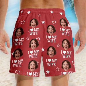 Funny Personalized Hawaiian Aloha Beach Shorts - Custom Photo Tropical Men s Summer Gift, Birthday Present, Vacation Outfit for Husband