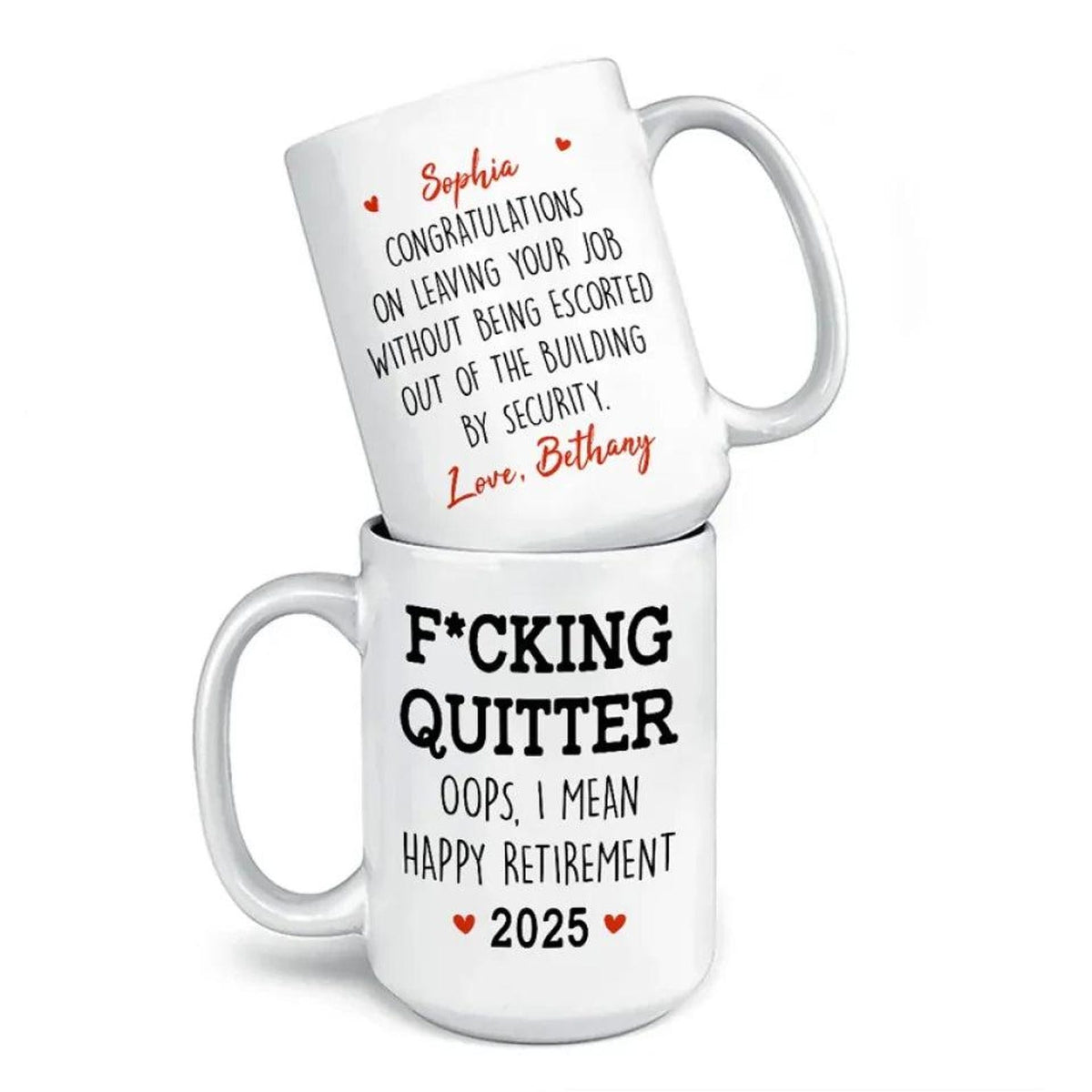 Personalized Retirement 2025 Coffee Mug, Happy Retirement Cup, Custom Retirement Gift For Boss Co Worker, Officially Retired Cup For Her